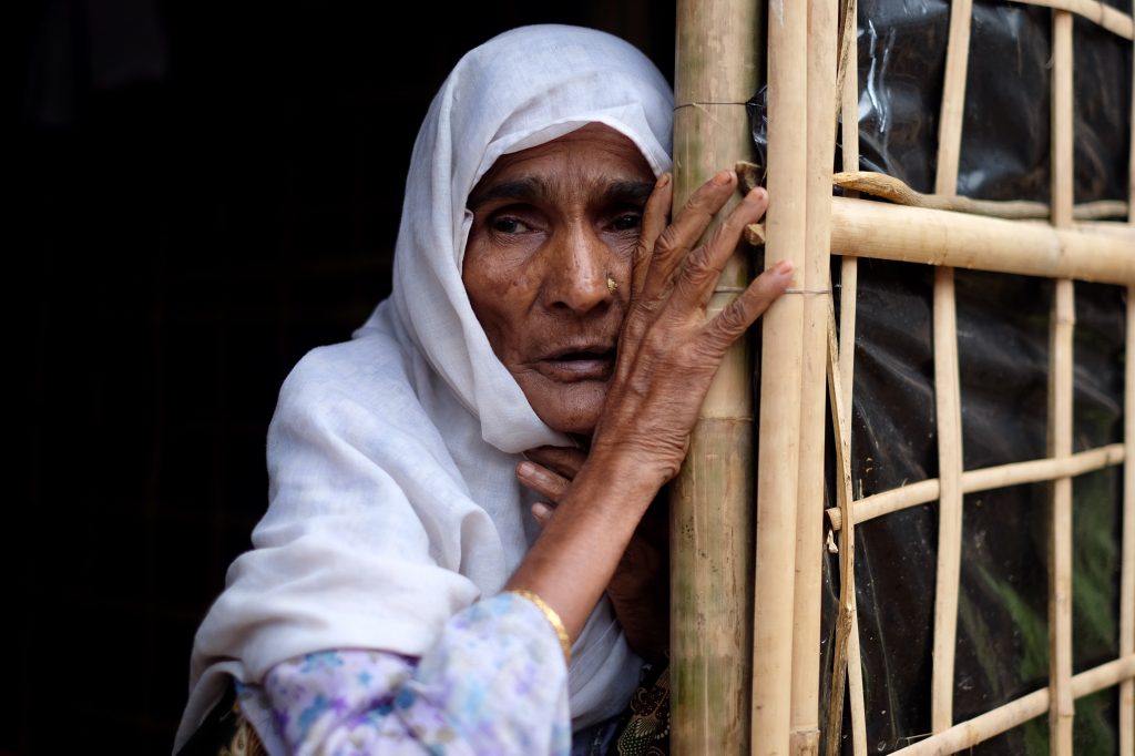 A Rohingya grandmother in a refigee camp on the Bangladesh Myanmar border in 2017